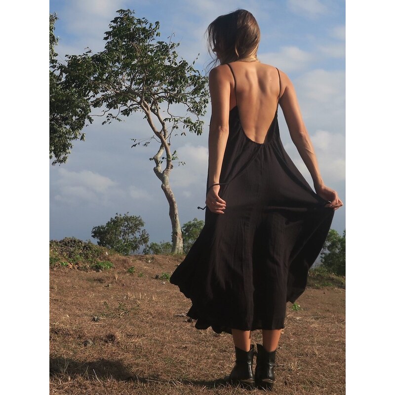 Luciee Amphitrite Dress In Black - Clean Finish