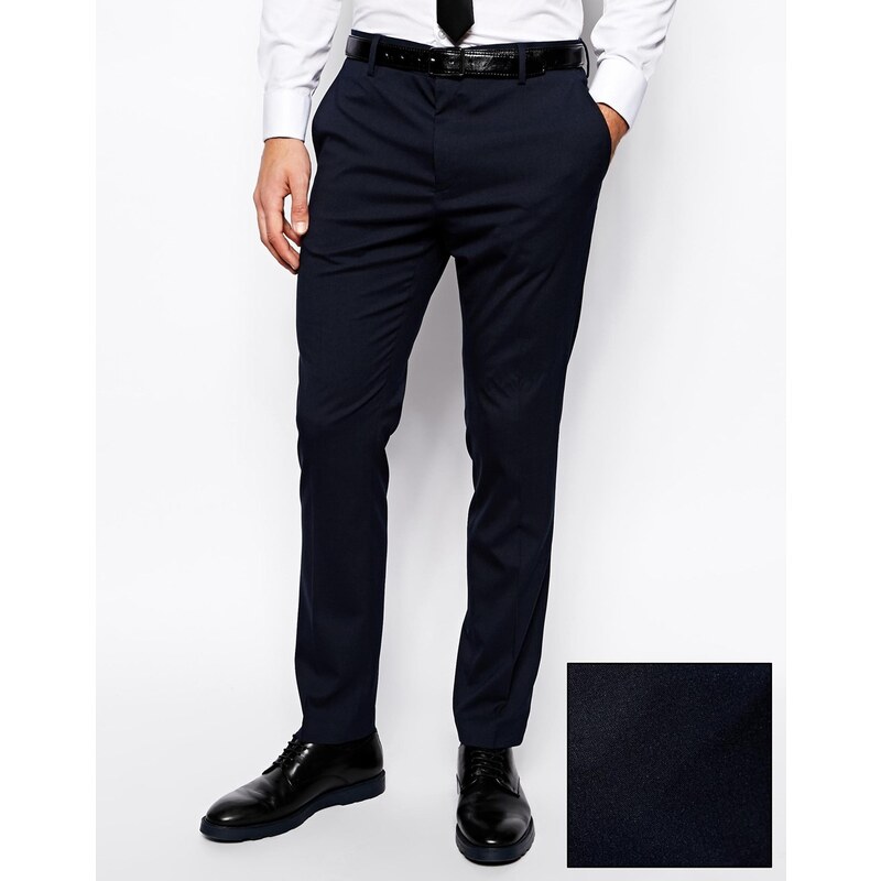 ASOS Slim Tuxedo Suit Trousers In Navy - Bleu