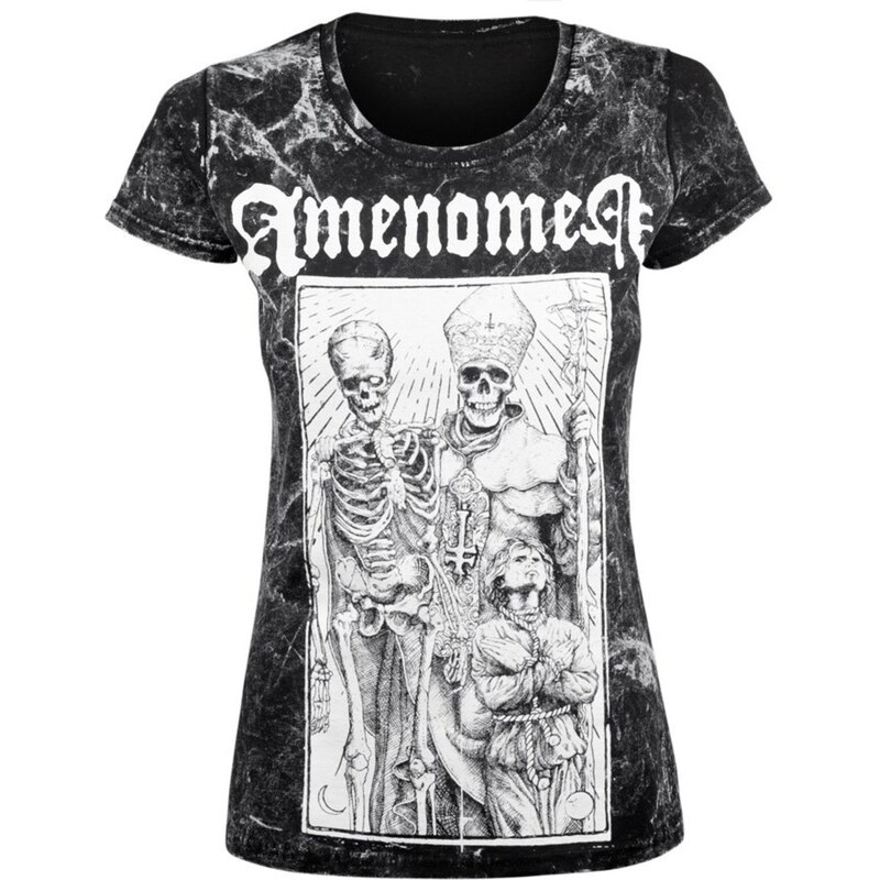 T-shirt hardcore pour femmes - POPE AND DEATH - AMENOMEN - OMEN085DA ALLPRINT WHITE
