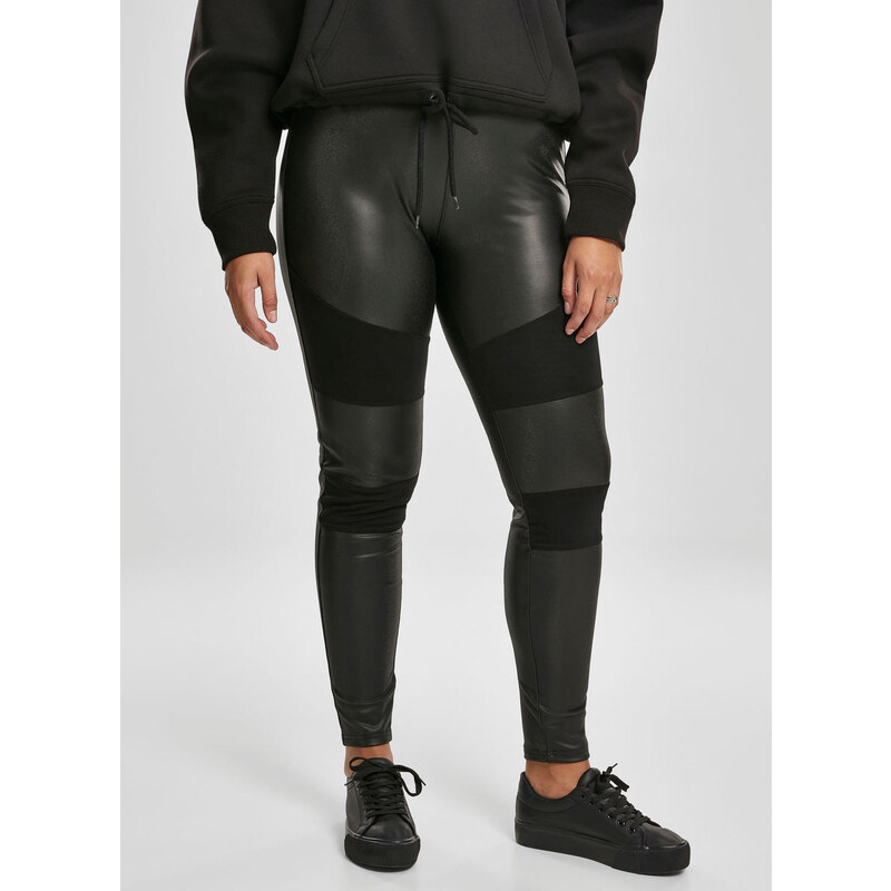 Pantalon pour femmes (leggings) URBAN CLASSICS - Faux cuir Tech Leggings - noir - TB3246