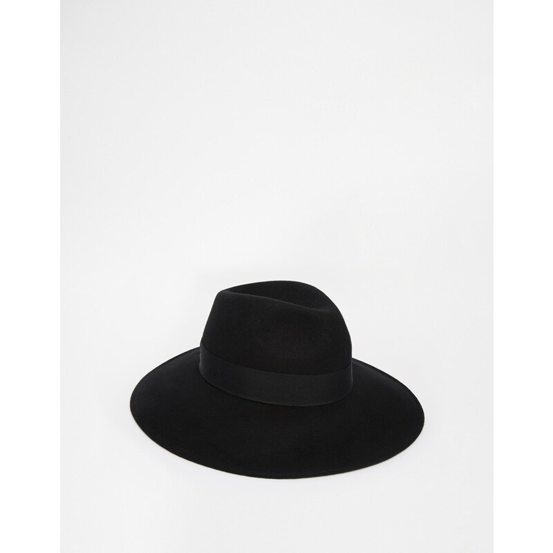 ASOS - Chapeau mou en feutre avec large bord - Noir - Noir