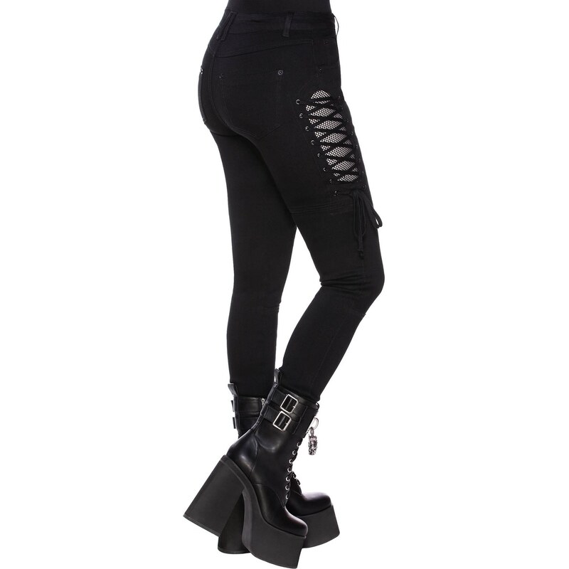 Pantalon pour femmes KILLSTAR - Get Laced Skinny Jeans - KSRA003466