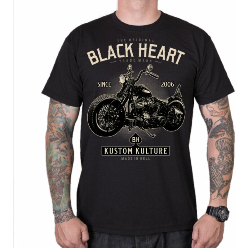 T-Shirt pour hommes - MOTORCYCLE - BLACK HEART - 8294
