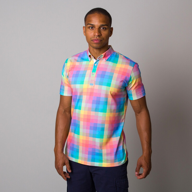 Hommes classiques t-shirt polo Willsoor 8098 avec de la couleur vérifié