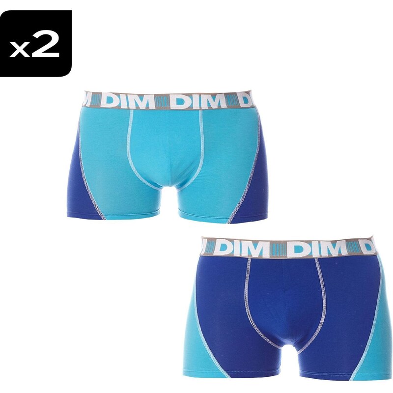 Dim Sous vêtement Homme Flex Dynamic Bleucyan/Bleu - Lot de 2 boxers 3D - outremer