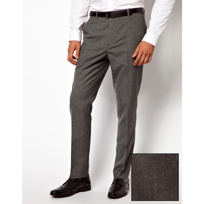 ASOS - Pantalon slim habillé style workwear - Gris moyen - Gris