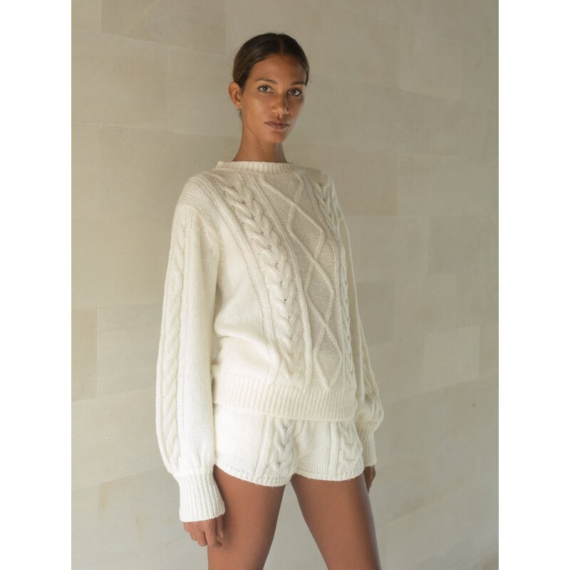 Luciee Cecile Mohair Sweater In Ivory