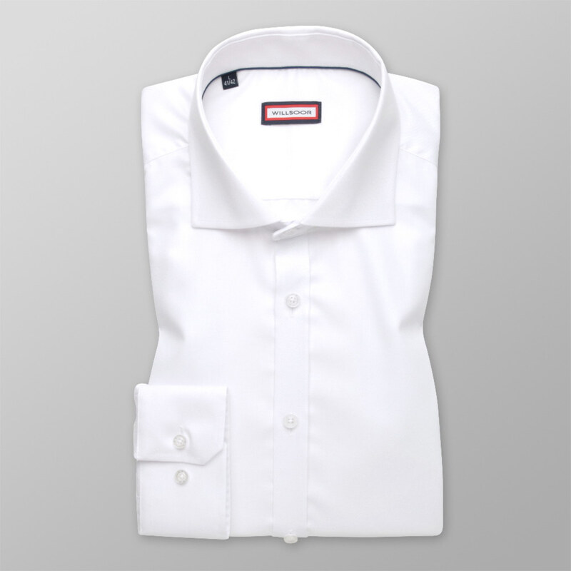 Willsoor Chemise blanche pour homme avec coupe extra-cintrée 12995