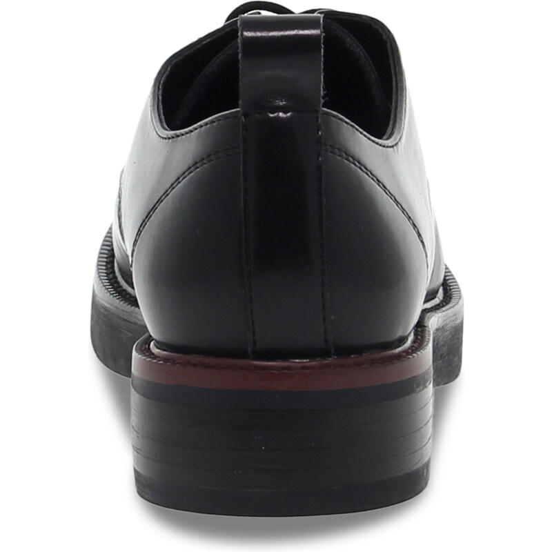 Chaussures plates Emanuèlle Vee SCARPA ALLACCIATA en cuir noir