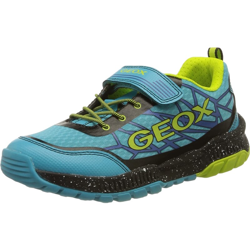 Geox Garçon J Tuono Boy B Sneakers, Lt Blue/Lime, 25 EU