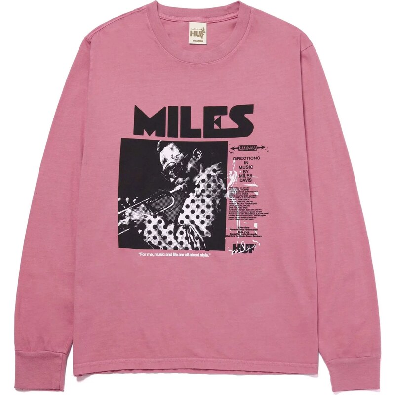 HUF x Miles Davis Voodoo Washed Longsleeve T-Shirt Dusty Rose TS01761