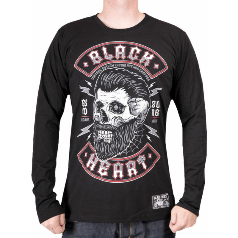 T-Shirt pour hommes - BEARD SKULL - BLACK HEART - 9757