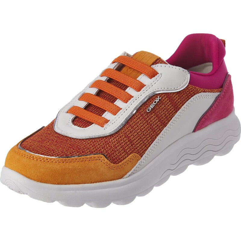 Geox Femme D Spherica D Sneakers, Orange/Fuchsia, 38 EU
