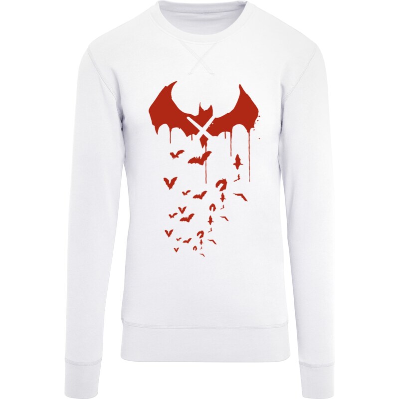 F4NT4STIC Sweat-shirt 'DC Comics Batman Arkham Knight Bats X Drip' rouge carmin / blanc