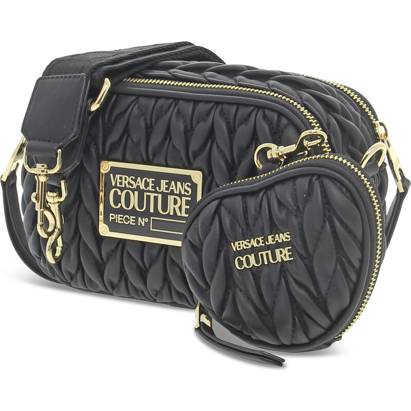 Sac bandoulière Versace Jeans Couture JEANS COUTURE CRUNCHY BAGS RANGE O SKETCH 6 BAGS QUILTED en nappa noir