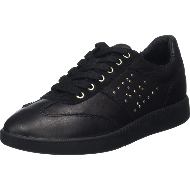 Geox Femme D Meleda A Sneakers, Black, 40 EU