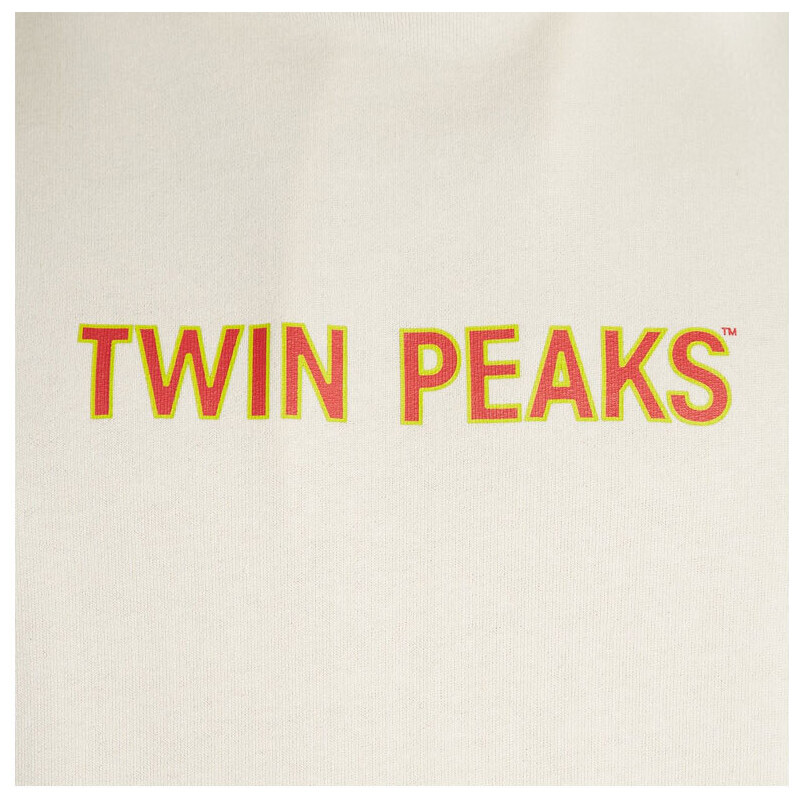 Dedicated Hoodie Falun Twin Peaks Logo Oat White