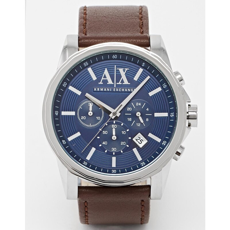Armani Exchange - AX2501 - Montre-bracelet en cuir - Marron