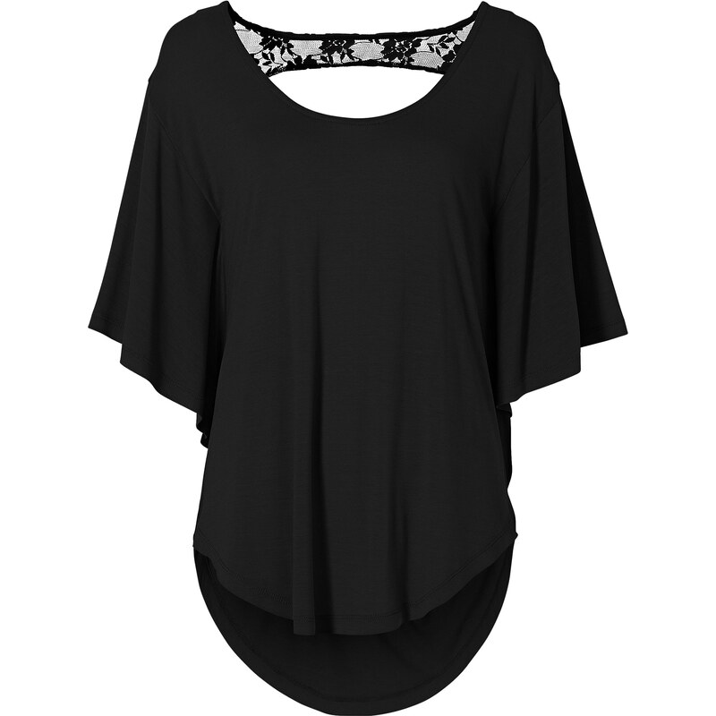 BODYFLIRT T-shirt manches chauve-souris noir femme - bonprix