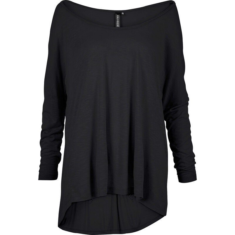 RAINBOW T-shirt oversize avec rivets noir manches 7/8 femme - bonprix