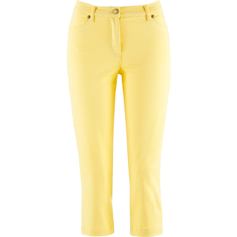 bpc bonprix collection Pantalon extensible galbant 3/4 jaune femme - bonprix