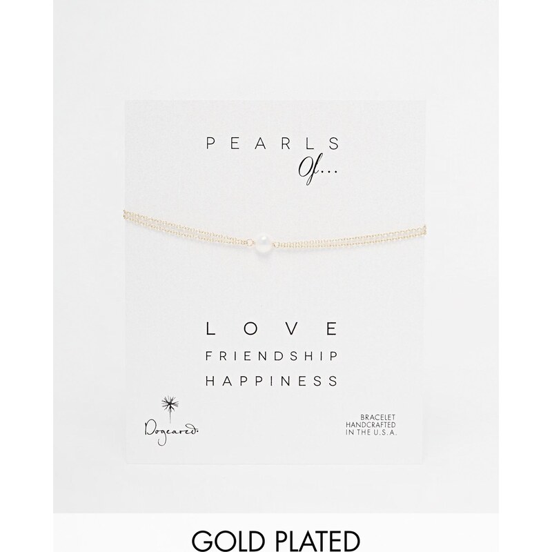 Dogeared - Pearls Of Love - Bracelet doublé or à deux chaînes - Doré