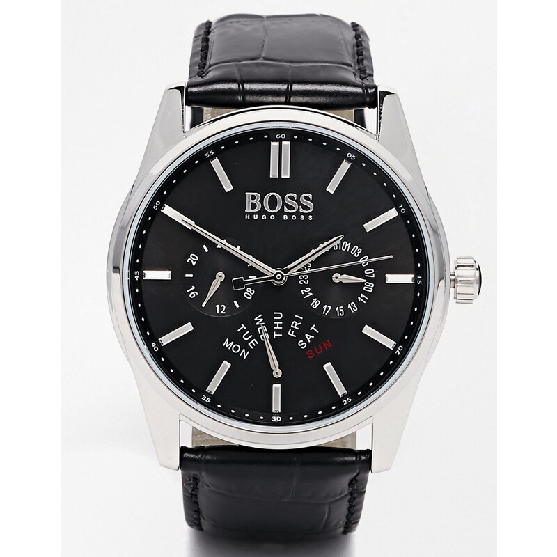BOSS By Hugo Boss - 1513124 - Montre chronographe avec bracelet en cuir - Noir