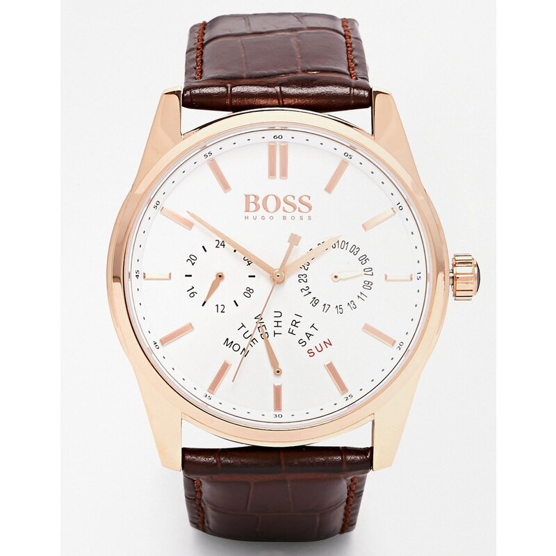 Boss by Hugo Boss - 1513125 - Montre chronographe à bracelet en cuir - Marron