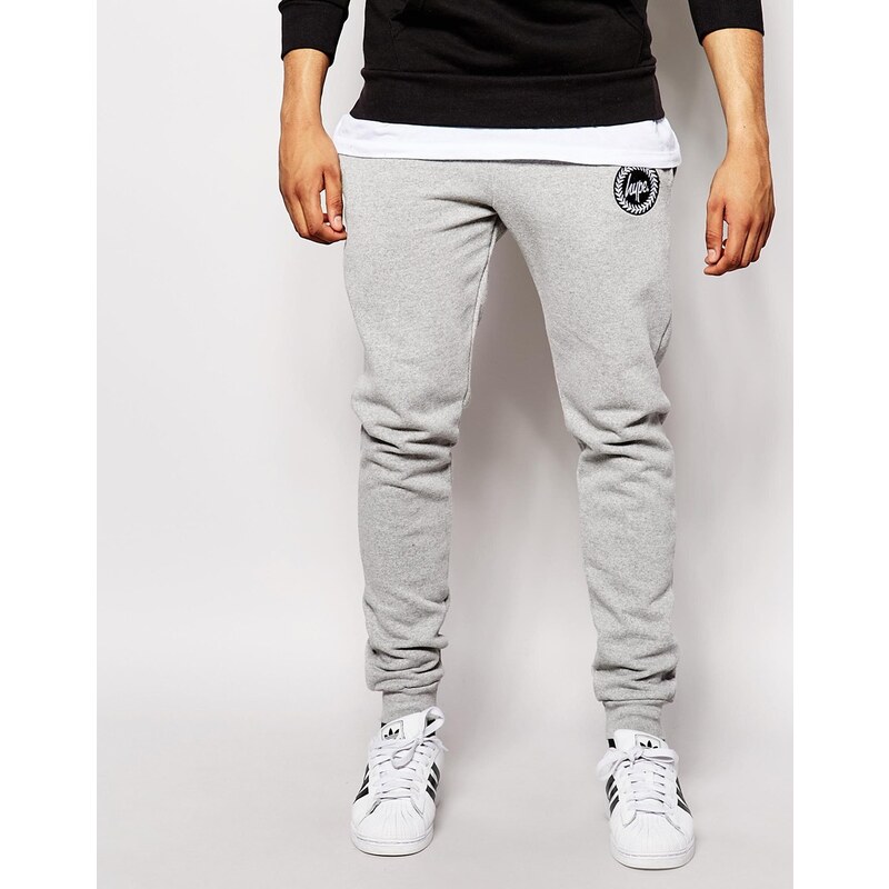 Hype - Pantalon de jogging skinny avec logo armoiries - Gris