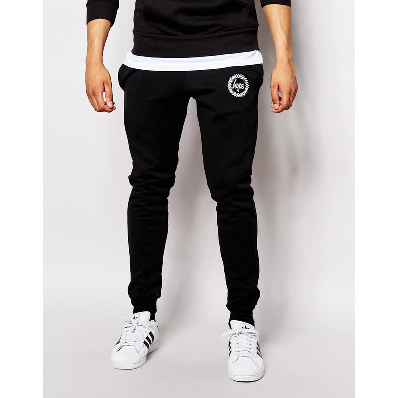 Hype - Pantalon de jogging skinny avec logo armoiries - Noir