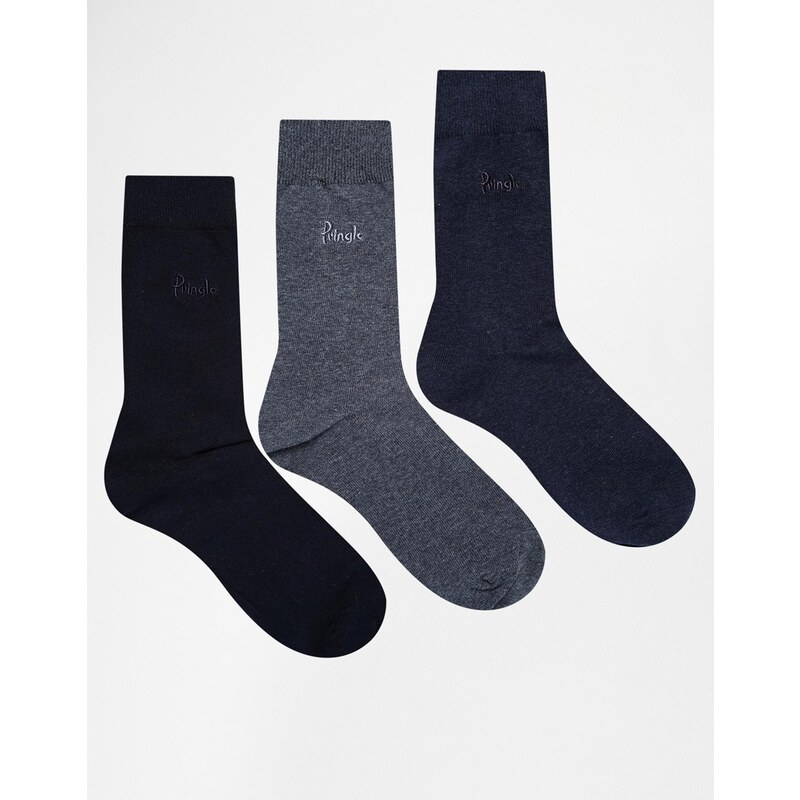 Pringle - Endrick - Lot de 3 paires de chaussettes - Bleu