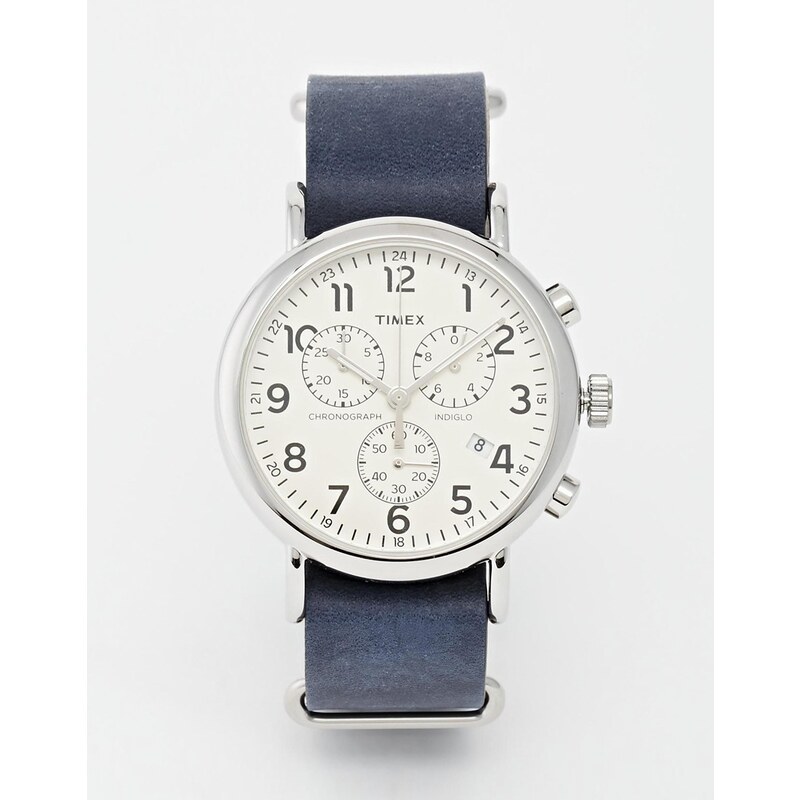 Timex - Weekender - Montre chronographe à bracelet style militaire - Bleu marine