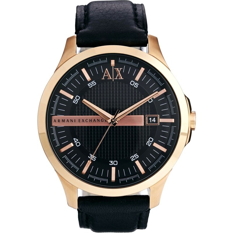 Armani Exchange - AX2129 - Montre bracelet en cuir - Noir - Marron