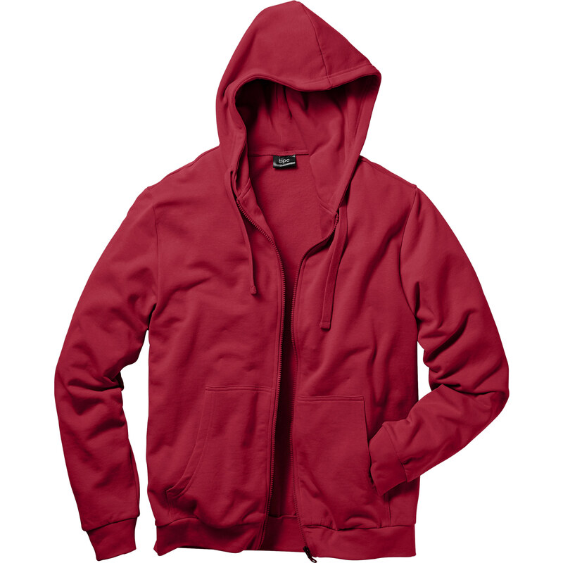 bpc bonprix collection Gilet sweat-shirt à capuche Regular Fit rouge manches longues homme - bonprix