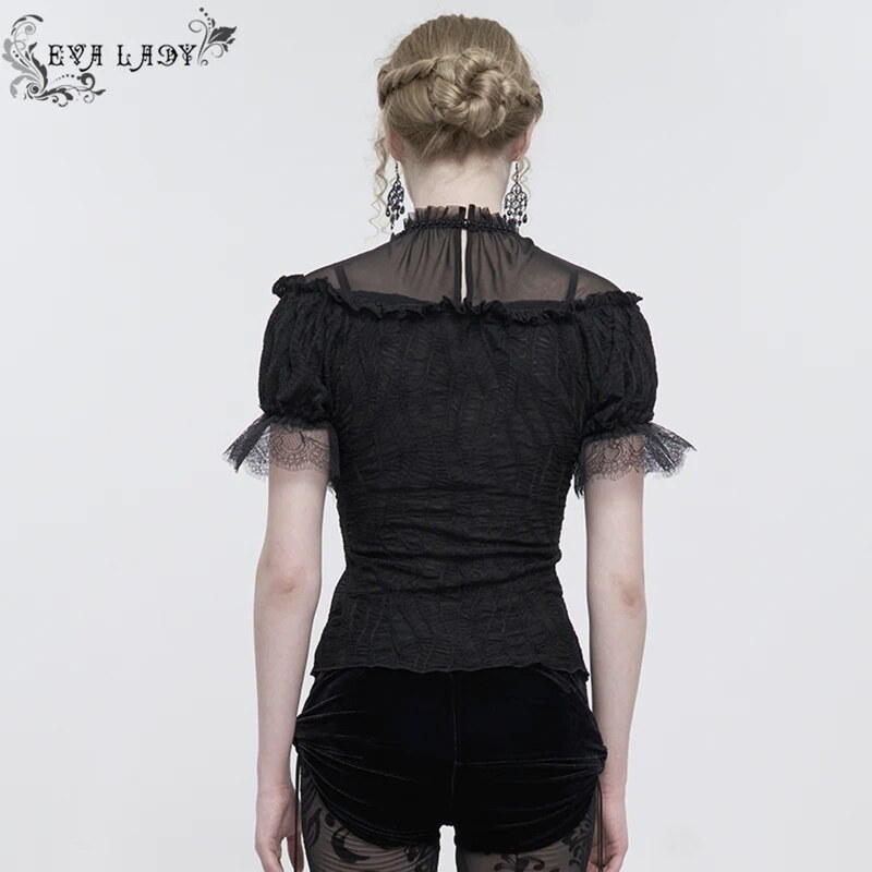 Tee-shirt gothic et punk pour femmes - Hip-length dark romantic gothic - DEVIL FASHION - ETT029