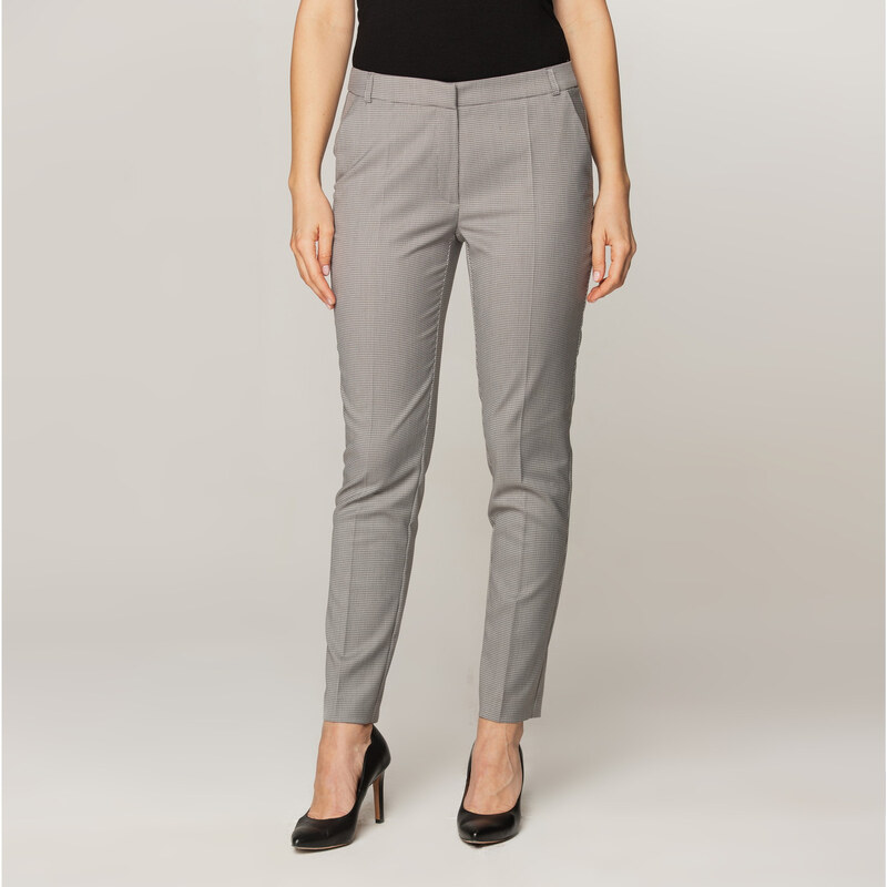 Willsoor Pantalon formel de couleur grise avec motif pépito pour femme 14931