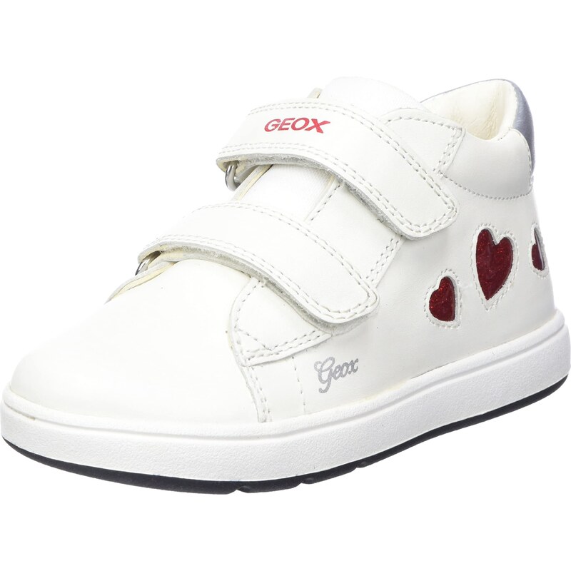 Geox Garçon Fille B Biglia Girl First Walker Shoe, Blanc/Rouge, 21 EU