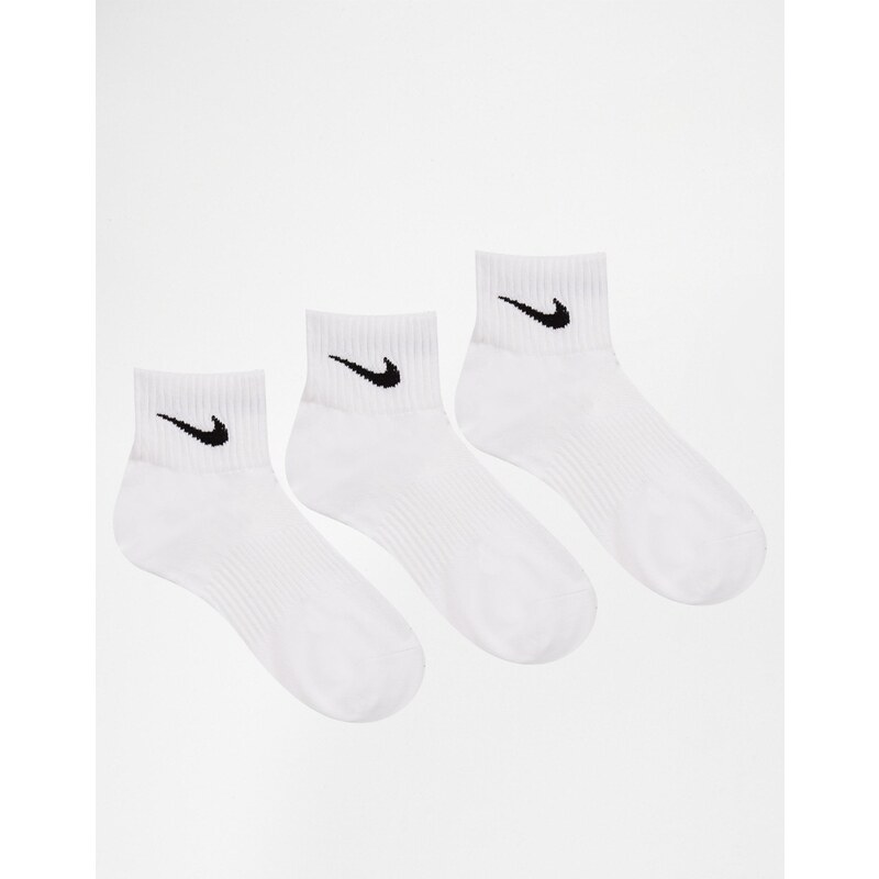 Nike - SX4706-101 - Lot de 3 paires de chaussettes trois quarts - Blanc