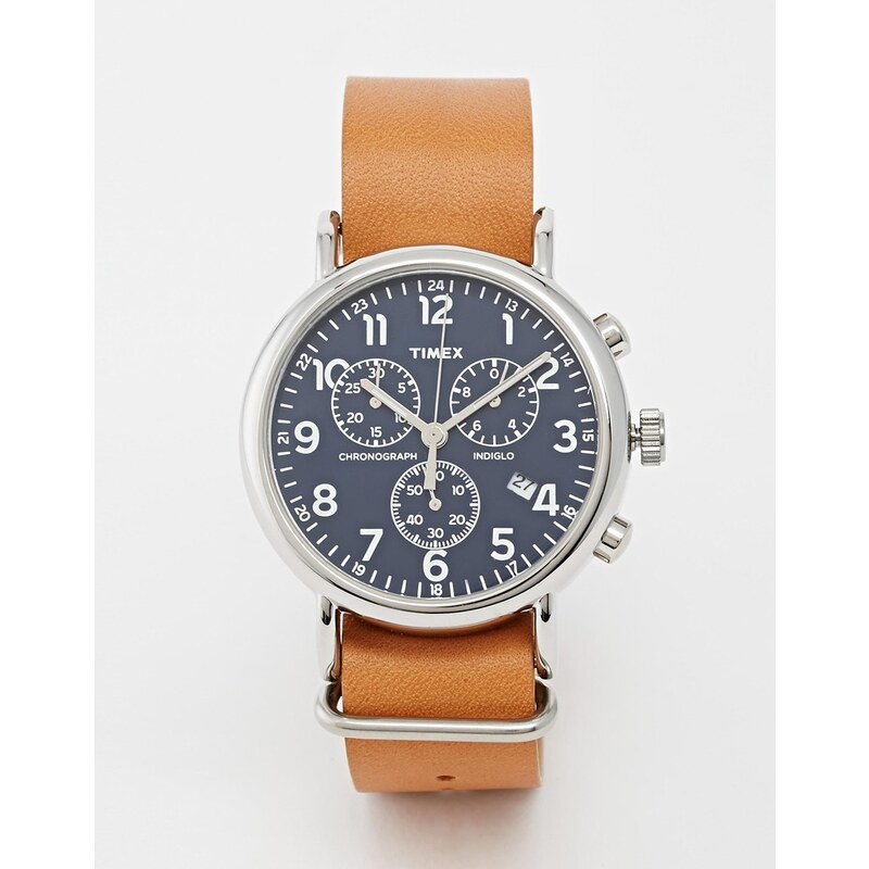 Timex - Weekender - Montre chronographe à bracelet style militaire - Fauve