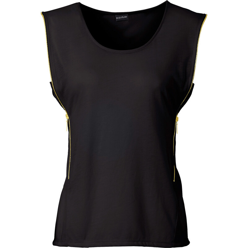 BODYFLIRT T-shirt noir sans manches femme - bonprix