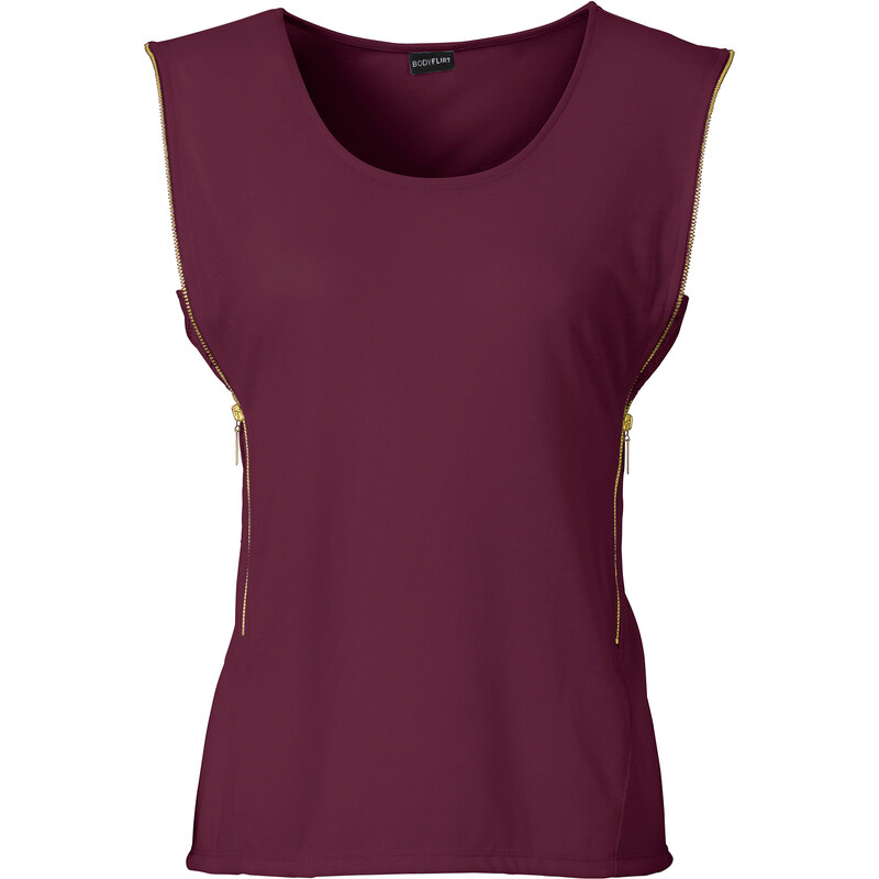 BODYFLIRT T-shirt violet sans manches femme - bonprix