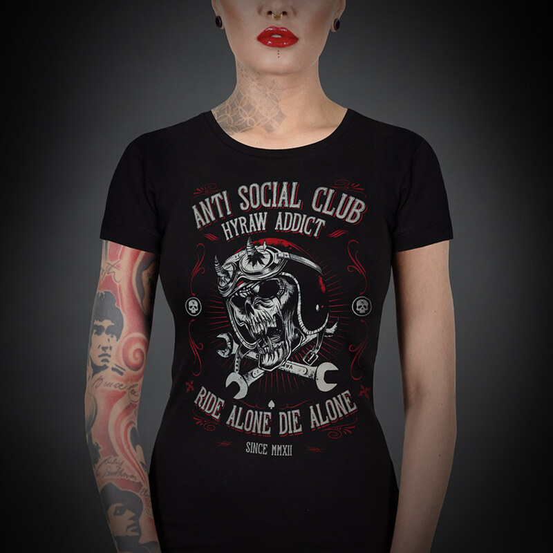 T-shirt hardcore pour femmes - ANTISOCIAL CLUB - HYRAW - SU23-W02