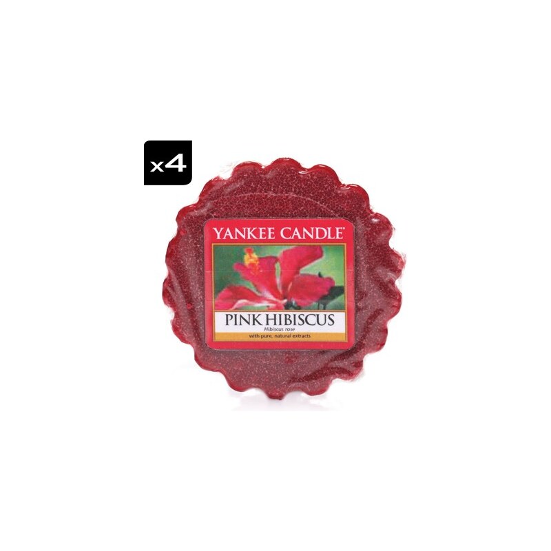 Yankee Candle Rose Hibiscus rouge - Lot de 4 tartelettes parfumées - rouge