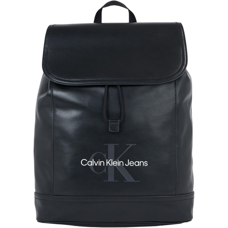 Calvin Klein Jeans Homme Sac à Dos Monogram Soft Flap Bagage Cabine, Noir (Black), Taille Unique