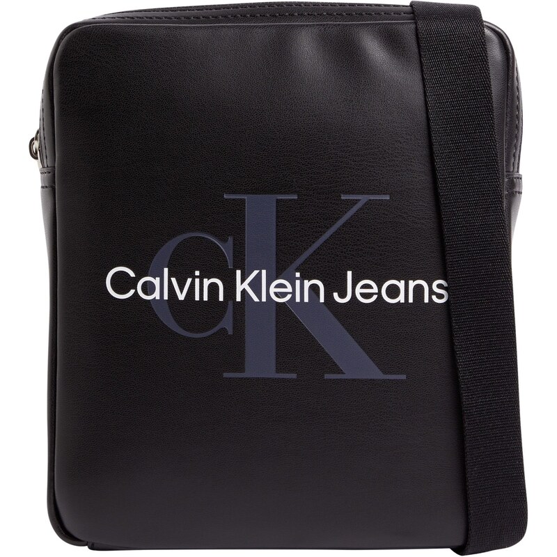 Calvin Klein Jeans Homme Sac à Bandoulière Monogram Soft Reporter Petit, Noir (Black), Taille Unique
