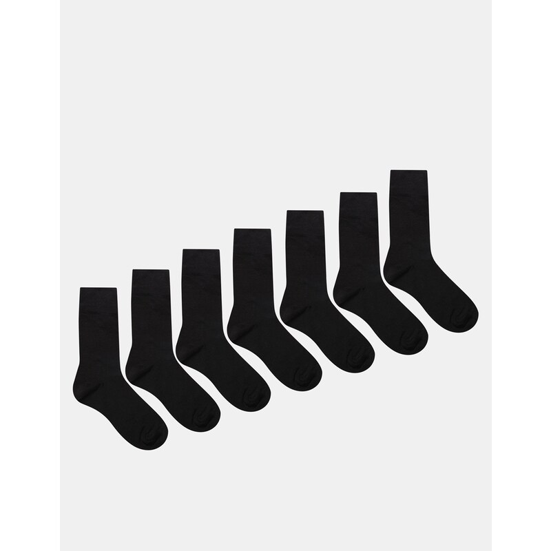 ASOS - Lot de 7 paires de chaussettes - Noir - ÉCONOMIE - Noir