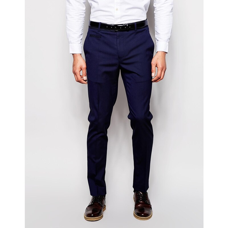 ASOS - Pantalons skinny élégants - Bleu marine