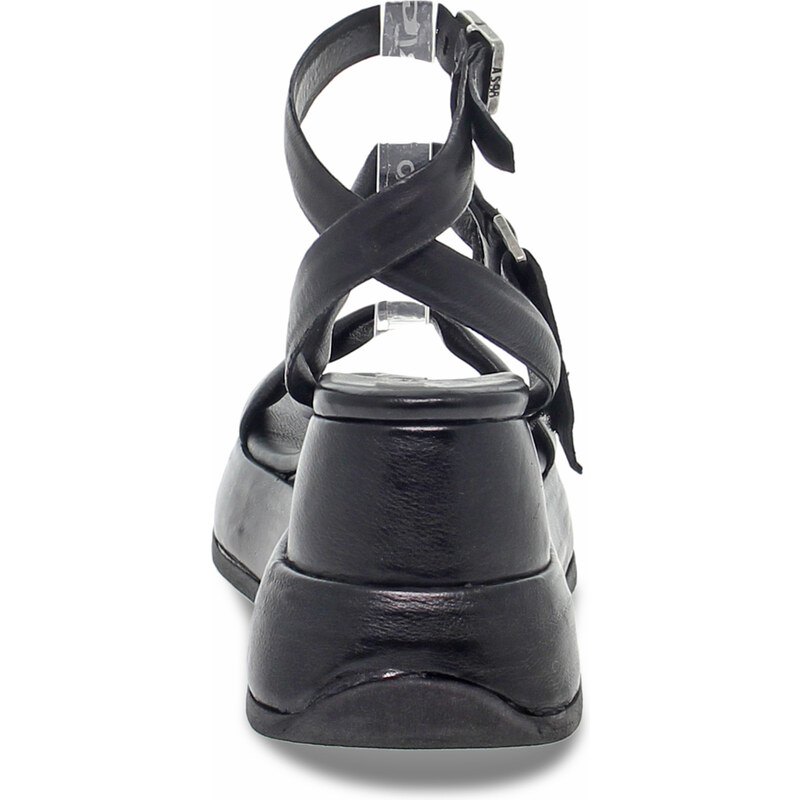 Chaussures compensées A.S.98 BALENCIAGA en cuir noir