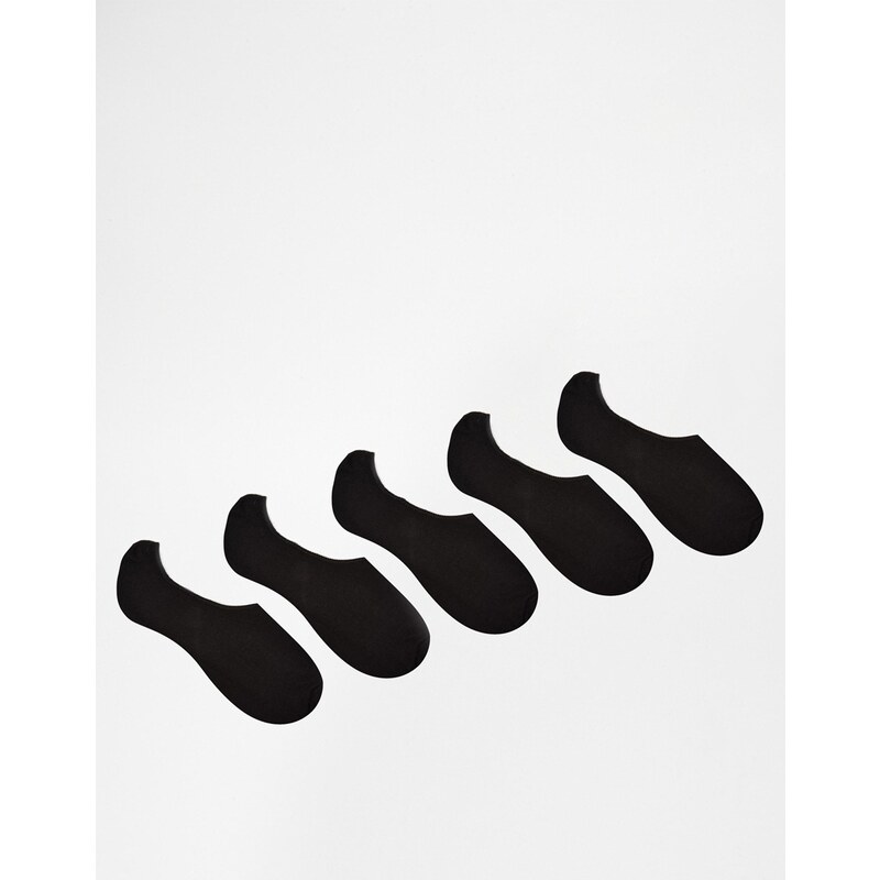 ASOS - Lot de 5 paires de chaussettes invisibles - Noir - ÉCONOMIE - Noir