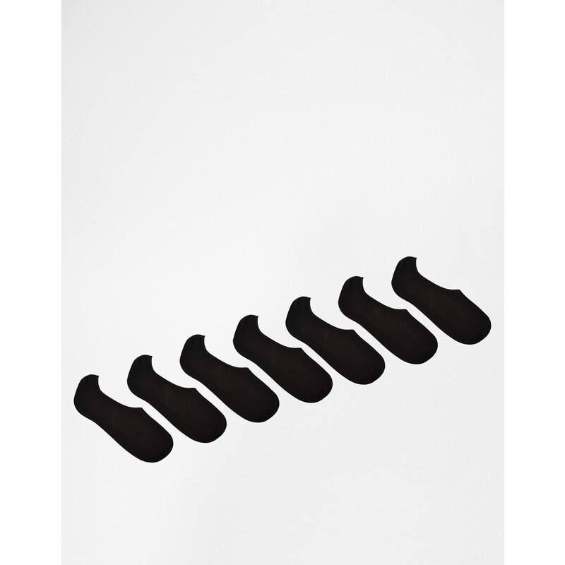 ASOS - Lot de 7 paires de chaussettes invisibles - Noir - ÉCONOMIE - Noir